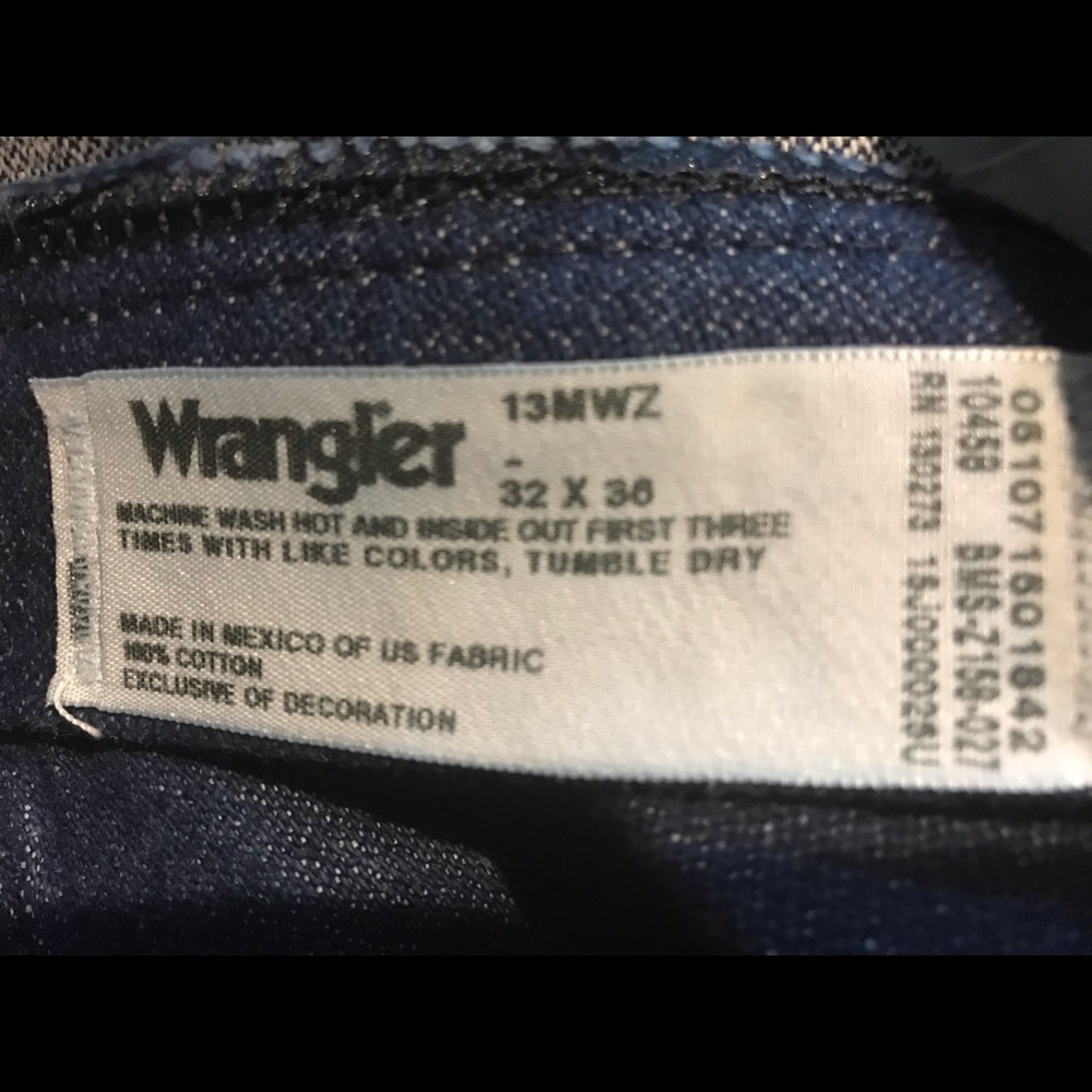 Wrangler blue jeans, 3 pair $75.00.